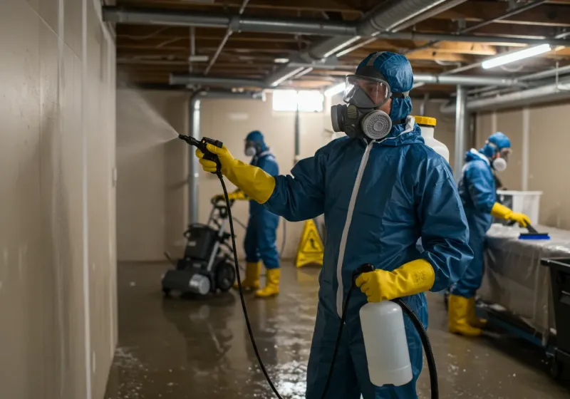Basement Sanitization and Antimicrobial Treatment process in Sneads, FL