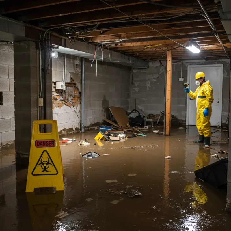 Flooded Basement Electrical Hazard in Sneads, FL Property